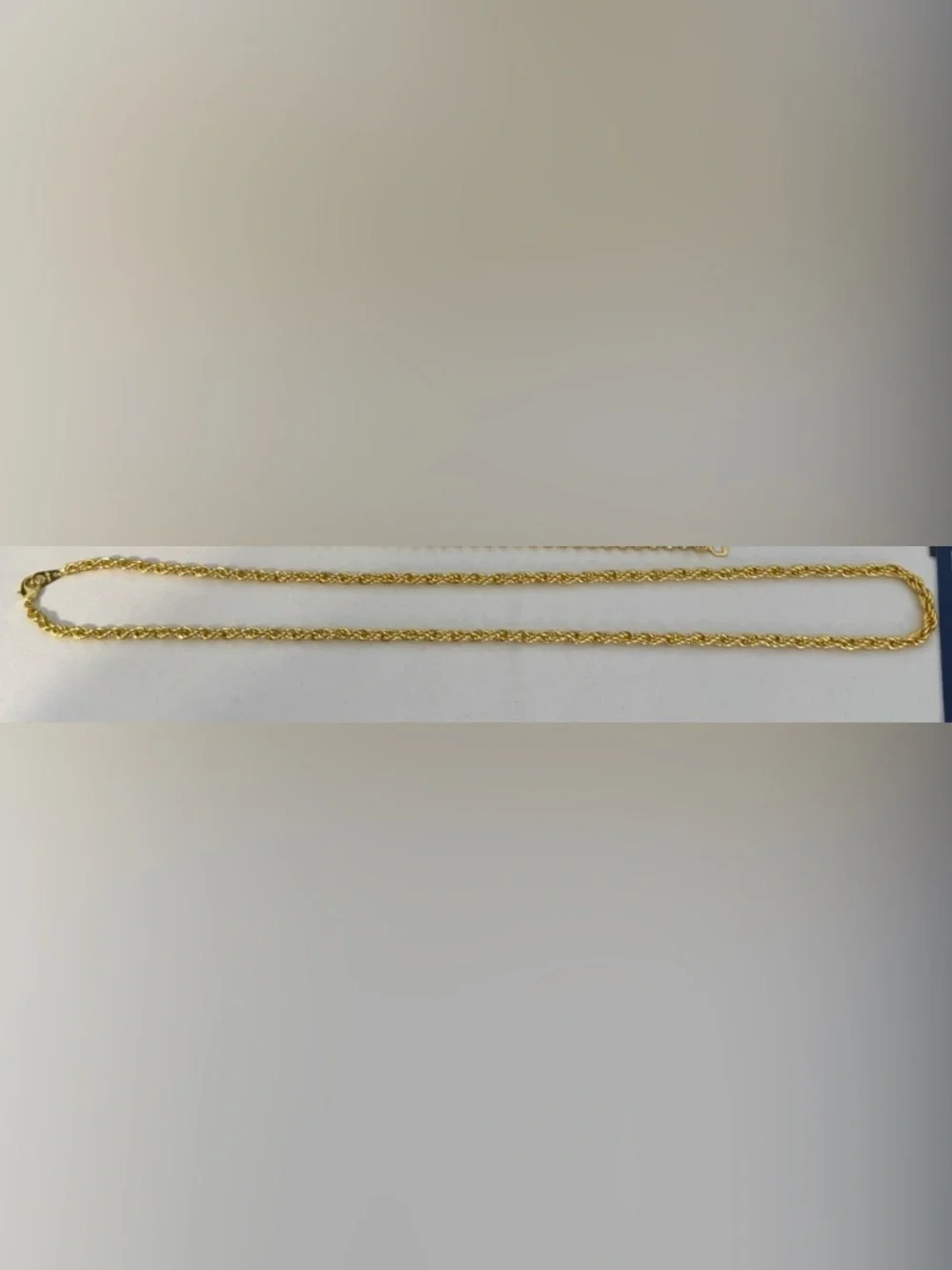 14KGP Rope Chain Necklace Gold Tone Classic 22.5” San Tropez Collezioni
